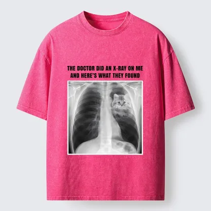Tokyo-Tiger Relatable Cat Lover X Ray Joke Graphic Washed T-Shirt