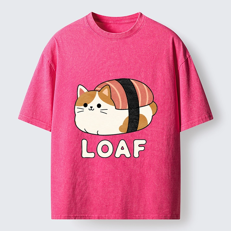 Tokyo-Tiger Cute Tuna Sushi Kitty Loaf Art Washed T-Shirt