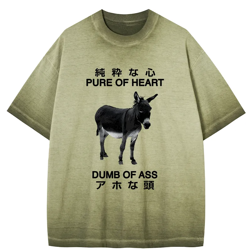 Tokyo-Tiger Pure Of Heart Dumb Of Ass Gradient Washed T-Shirt