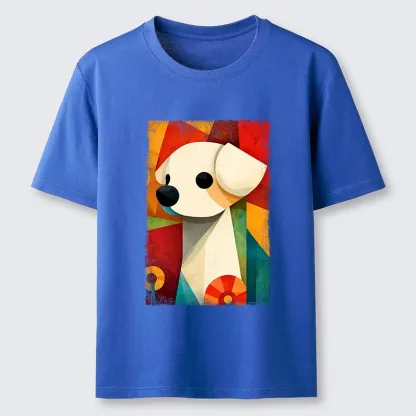 Tokyo-Tiger Retro Abstract Color Block Puppy Art Classic T-Shirt