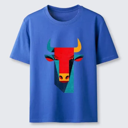 Tokyo-Tiger Geometric Bull Head Art Classic T-Shirt