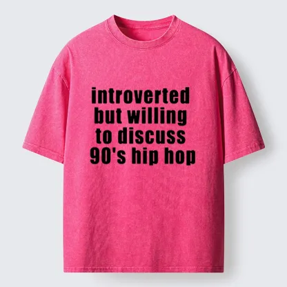 Tokyo-Tiger Soft Introvert Loves Classic Hip Hop Washed T-Shirt