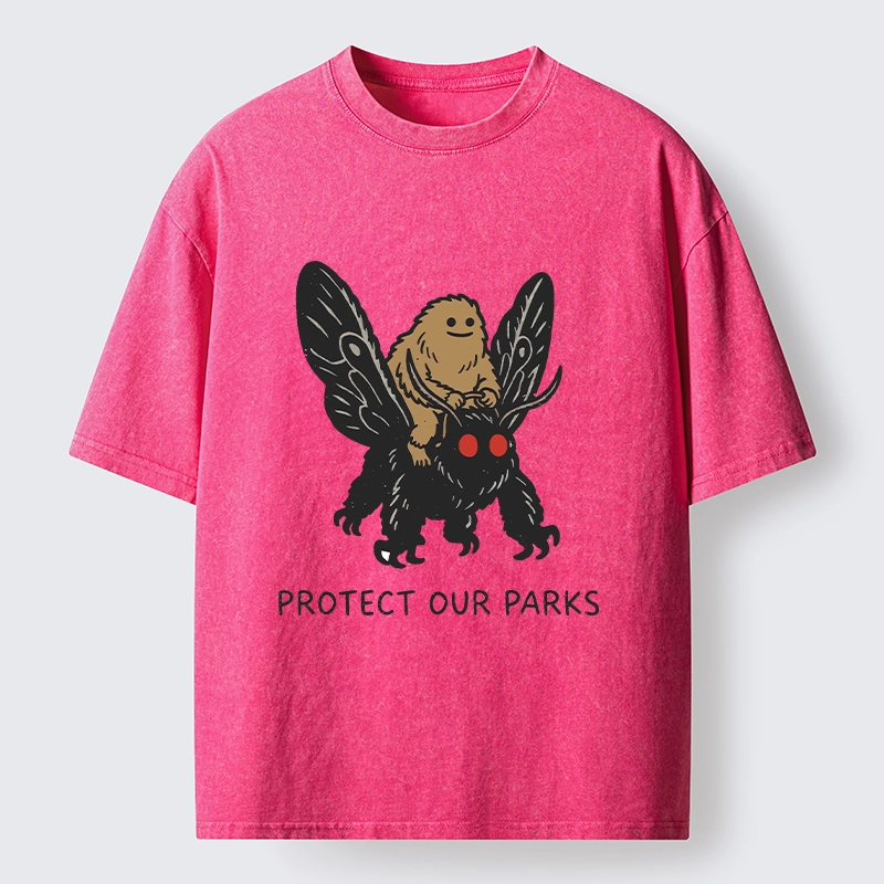 Tokyo-Tiger Bigfoot Ride Moth Protect Parks Washed T-Shirt