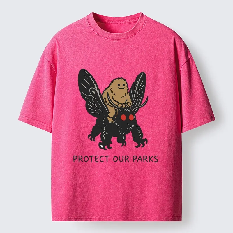 Tokyo-Tiger Bigfoot Ride Moth Protect Parks Washed T-Shirt