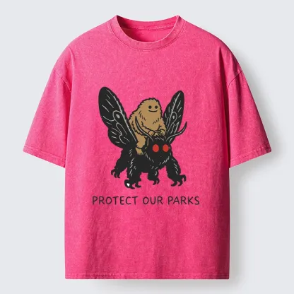 Tokyo-Tiger Bigfoot Ride Moth Protect Parks Washed T-Shirt