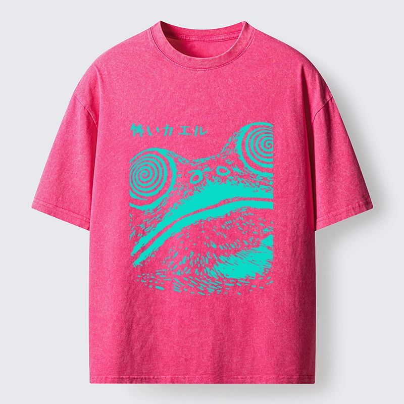 Tokyo-Tiger Spooky Japanese Frog Ukiyo Art Washed T-Shirt