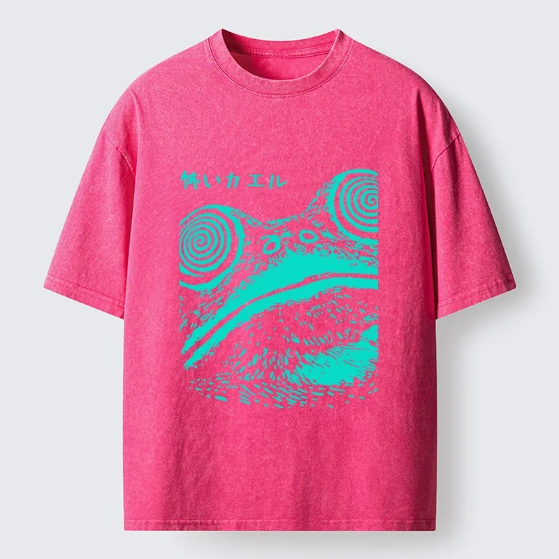 Tokyo-Tiger Spooky Japanese Frog Ukiyo Art Washed T-Shirt