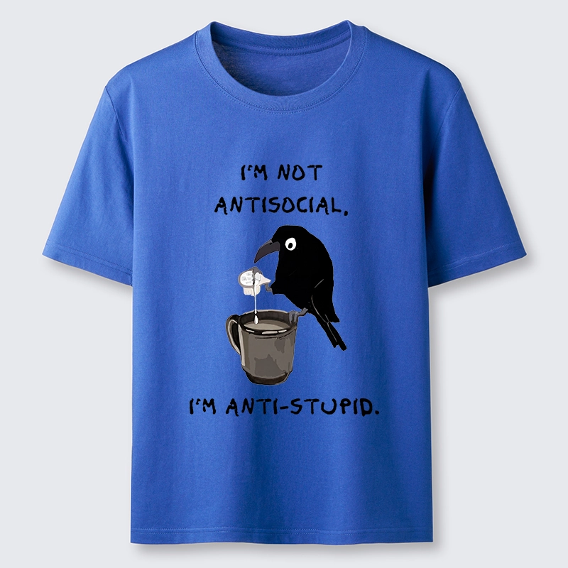Tokyo-Tiger Cool Crow Sips Calm Coffee Alone Classic T-Shirt
