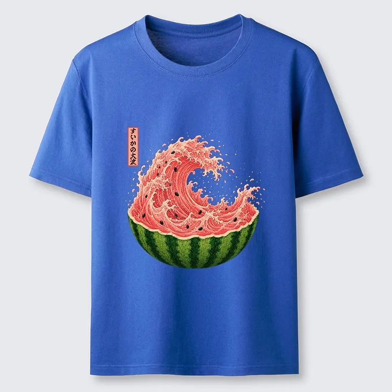 Tokyo-Tiger Watermelon Wave Summer Ukiyo Art Classic T-Shirt