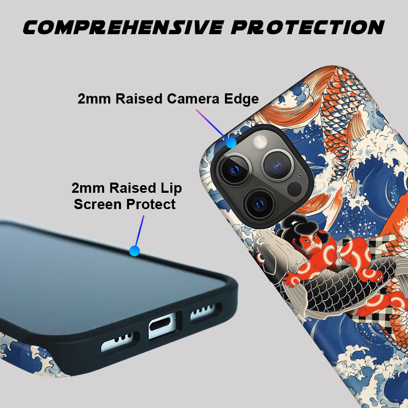 Tokyo-Tiger Sumo Wrestler Holding A Koi Phone Case