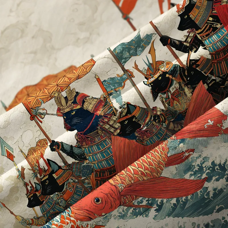 Tokyo-Tiger Marching Rat Samurai Button-up Shirt