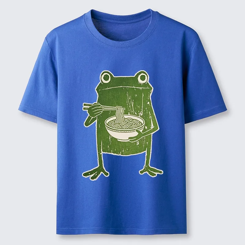 Tokyo-Tiger Woodcut Style Chopstick Frog Graphic Classic T-Shirt