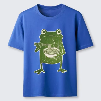 Tokyo-Tiger Woodcut Style Chopstick Frog Graphic Classic T-Shirt