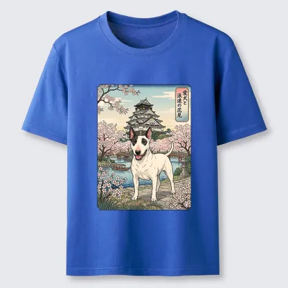 Tokyo-Tiger Ukiyo-e Bull Terrier Cherry Blossom Art Classic T-Shirt