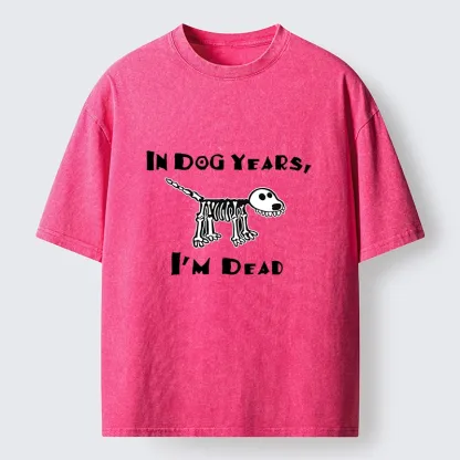 Tokyo-Tiger Funny Meme Old Dog Dead In Dog Years Vibe Washed T-Shirt