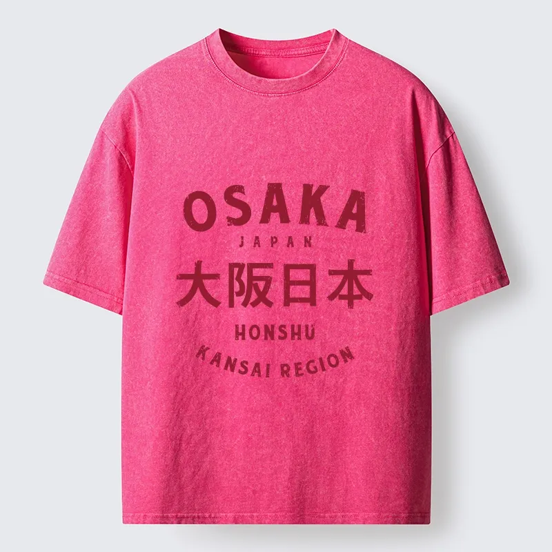 Tokyo-Tiger Vintage Osaka Japan City Graphic Washed T-Shirt