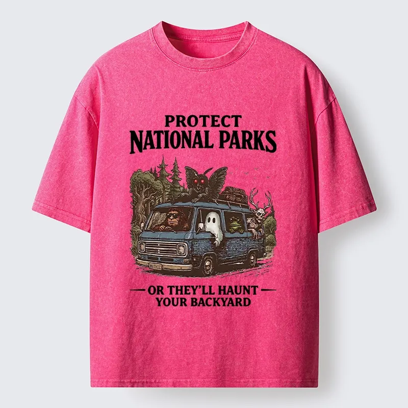 Tokyo-Tiger Protect Wild National Parks Washed T-Shirt