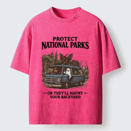 Tokyo-Tiger Protect Wild National Parks Washed T-Shirt