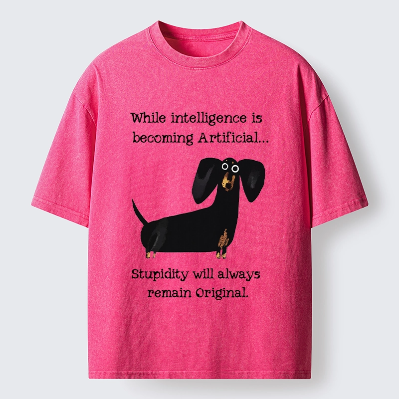 Tokyo-Tiger Dachshund Real Humor Funny Meme Washed T-Shirt