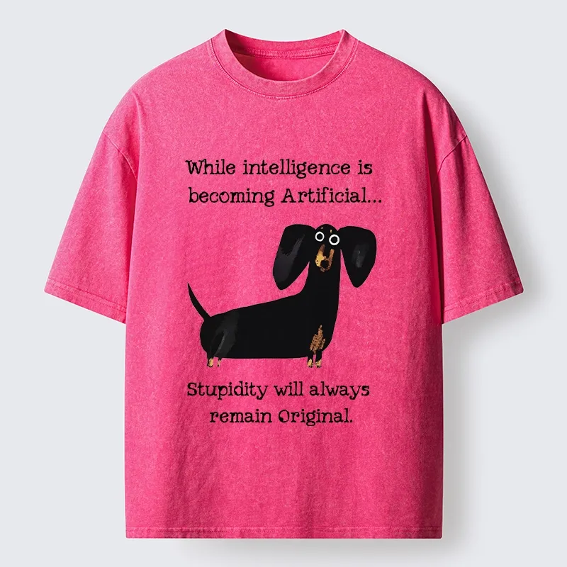 Tokyo-Tiger Dachshund Real Humor Funny Meme Washed T-Shirt
