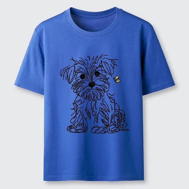 Tokyo-Tiger Simple Line Dog Tiny Butterfly Classic T-Shirt