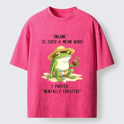 Tokyo-Tiger Mentally Creative Beach Frog Washed T-Shirt