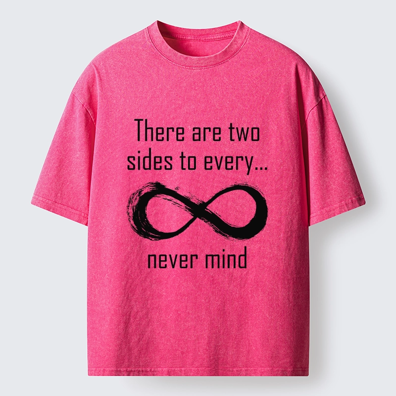 Tokyo-Tiger Two Sides Infinity Never Mind Print Washed T-Shirt
