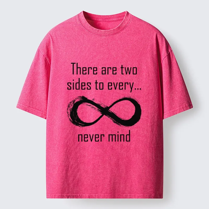 Tokyo-Tiger Two Sides Infinity Never Mind Print Washed T-Shirt