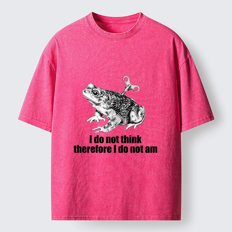 Tokyo-Tiger Funny Meme Wind Up Toad No Think No Exist Washed T-Shirt