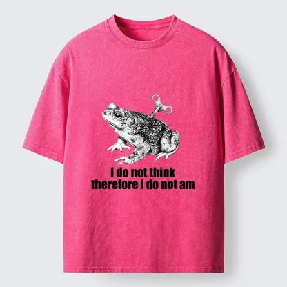 Tokyo-Tiger Funny Meme Wind Up Toad No Think No Exist Washed T-Shirt