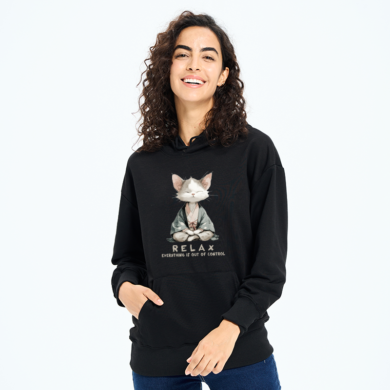 Tokyo-Tiger Zen Cat Relaxation Everything's Out Of Control Classic Hoodie