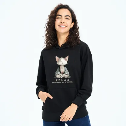 Tokyo-Tiger Zen Cat Relaxation Everything's Out Of Control Classic Hoodie