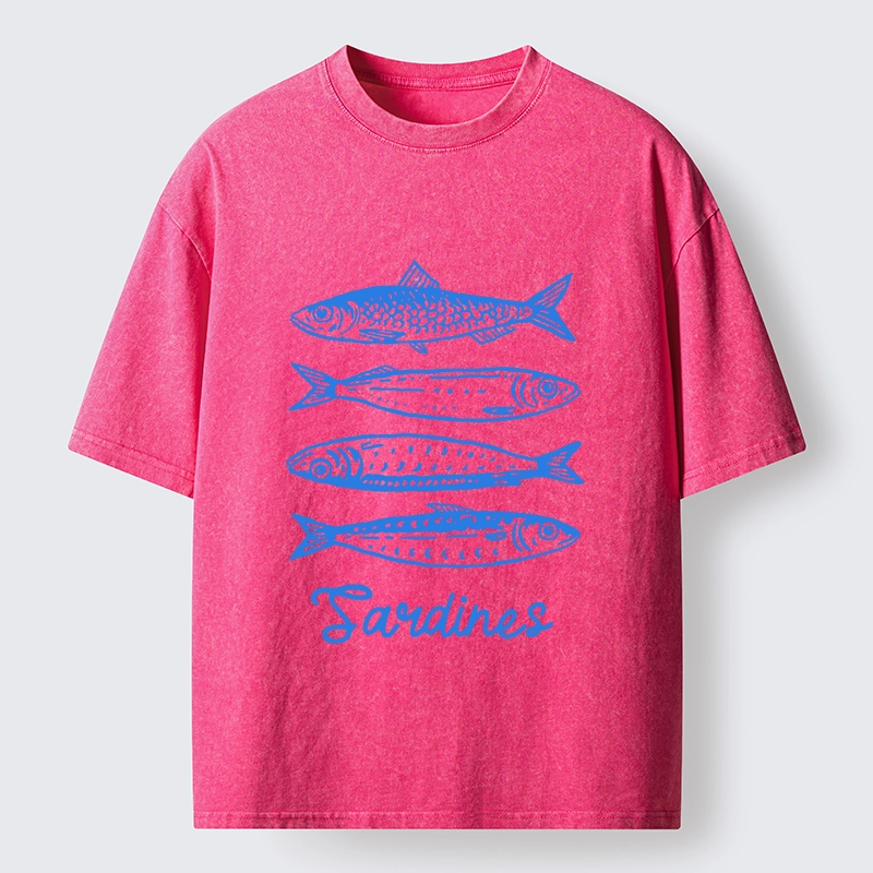 Tokyo-Tiger Funny Meme Simple Fish Art Vibe Washed T-Shirt