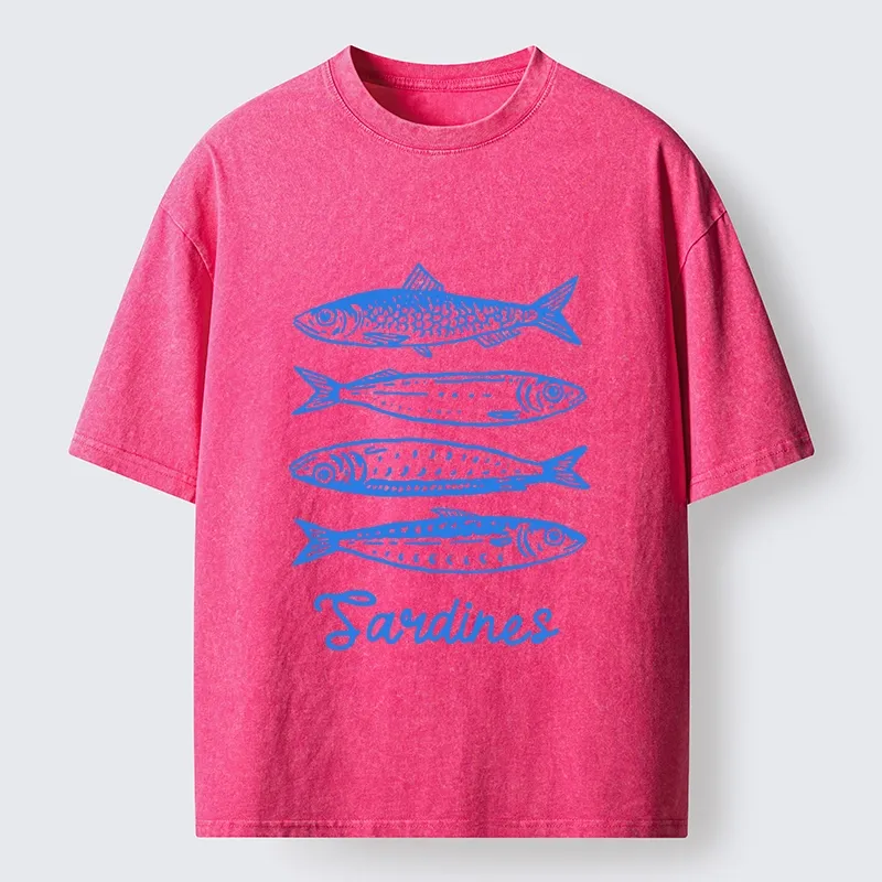 Tokyo-Tiger Funny Meme Simple Fish Art Vibe Washed T-Shirt