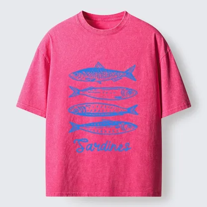 Tokyo-Tiger Funny Meme Simple Fish Art Vibe Washed T-Shirt