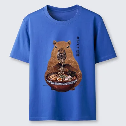 Tokyo-Tiger Japanese Retro Capybara Eating Ramen Classic T-Shirt