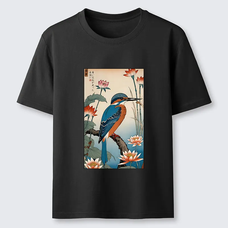 Tokyo-Tiger Ukiyo-e Kingfisher Classic T-Shirt