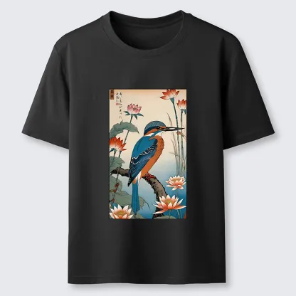 Tokyo-Tiger Ukiyo-e Kingfisher Classic T-Shirt