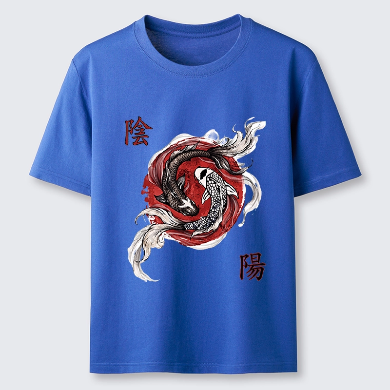 Tokyo-Tiger Red Ink Twin Koi Fish Harmony Classic T-Shirt