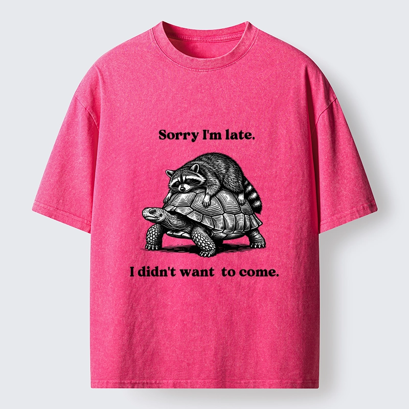 Tokyo-Tiger Lazy Animal Life Funny Graphic Washed T-Shirt