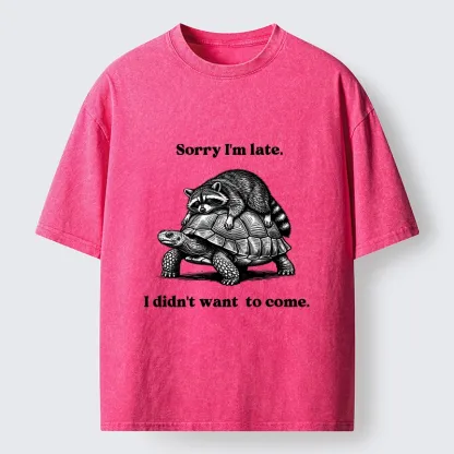 Tokyo-Tiger Lazy Animal Life Funny Graphic Washed T-Shirt