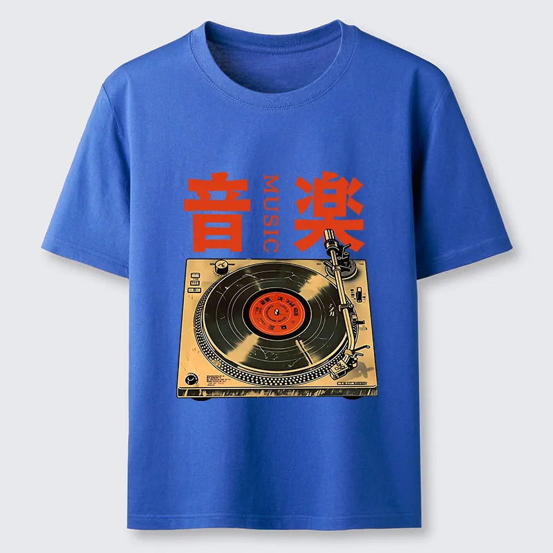 Tokyo-Tiger Retro Music Record Player Classic T-Shirt