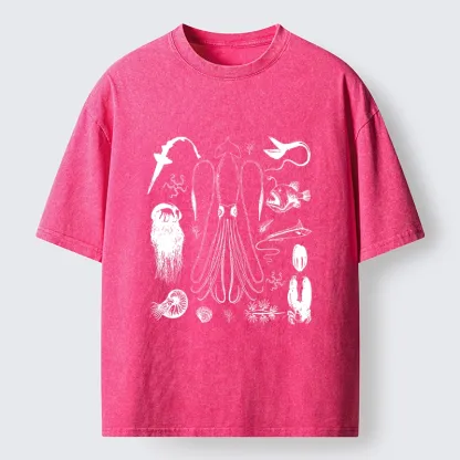 Tokyo-Tiger Vintage Deep Sea Creature Meme Washed T-Shirt