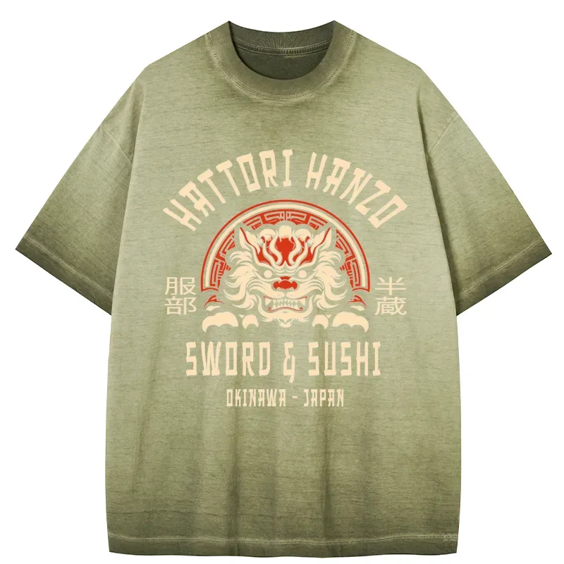 Tokyo-Tiger Hattori Hanzo Sword Gradient Washed T-Shirt