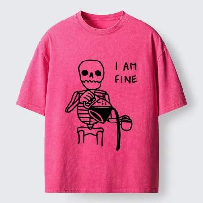 Tokyo-Tiger Skeleton Fake Calm Washed T-Shirt