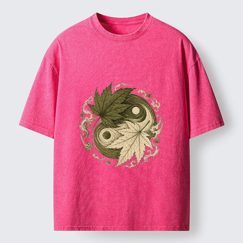 Tokyo-Tiger Maple Yin Yang Art Washed T-Shirt