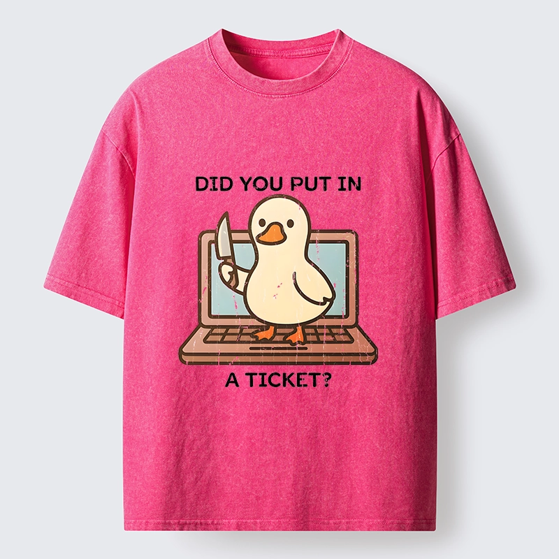 Tokyo-Tiger Ticket Duck Funny Meme Washed T-Shirt