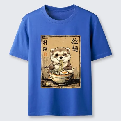 Tokyo-Tiger Ferret Eating Hot Ramen Classic T-Shirt