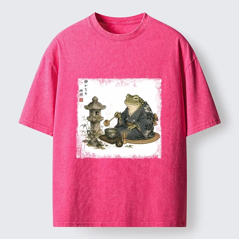 Tokyo-Tiger Calm Tea Frog Washed T-Shirt