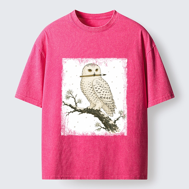 Tokyo-Tiger Snow Owl Painter Washed T-Shirt